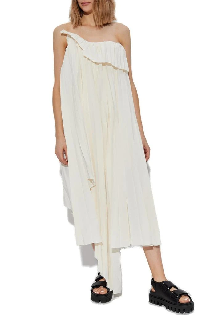 Alexander McQueen Alexander McQueen Pleated Asymmetric Off-Shoulder Midi Dress 2
