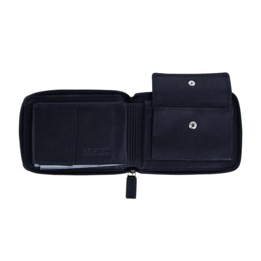 Buxton Men's RFID Nappa Leather Zip Around Billfold Wallet 3