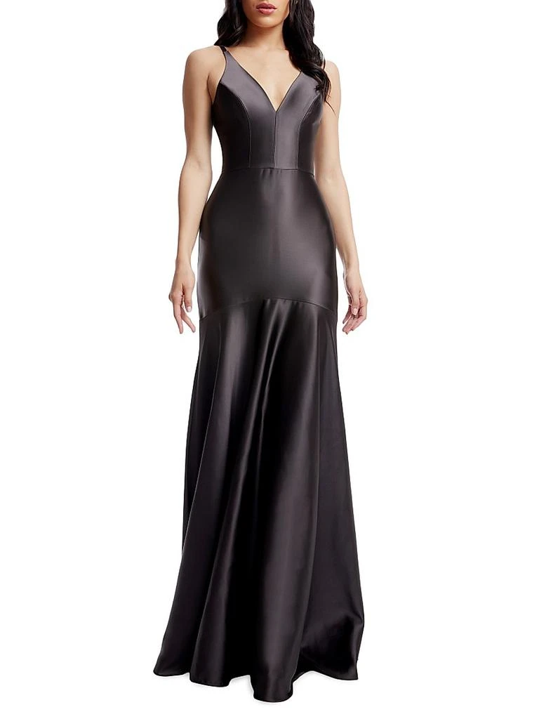 Dress The Population Shirley Seamed Satin Gown 2