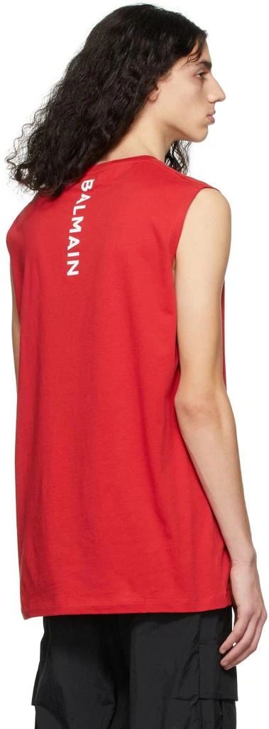 Balmain Red Logo T-Shirt 3