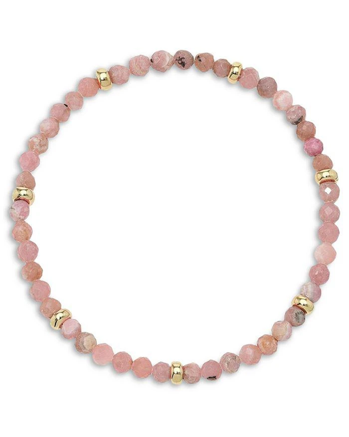 Zoe Lev 14K Yellow Gold Pink Rhodochrosite Bead Bracelet 1