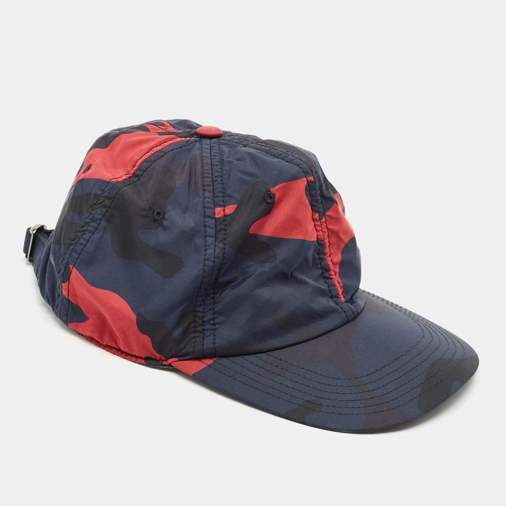 Valentino Valentino Navy Blue Camouflage Print Synthetic Baseball Hat Size 57 1
