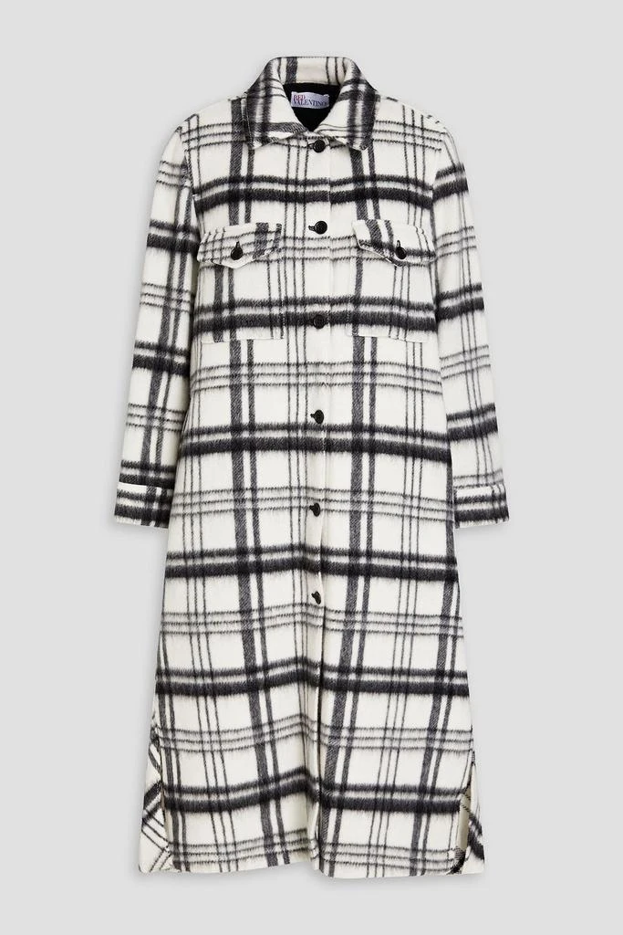 RED Valentino Checked brushed wool-blend felt coat 1