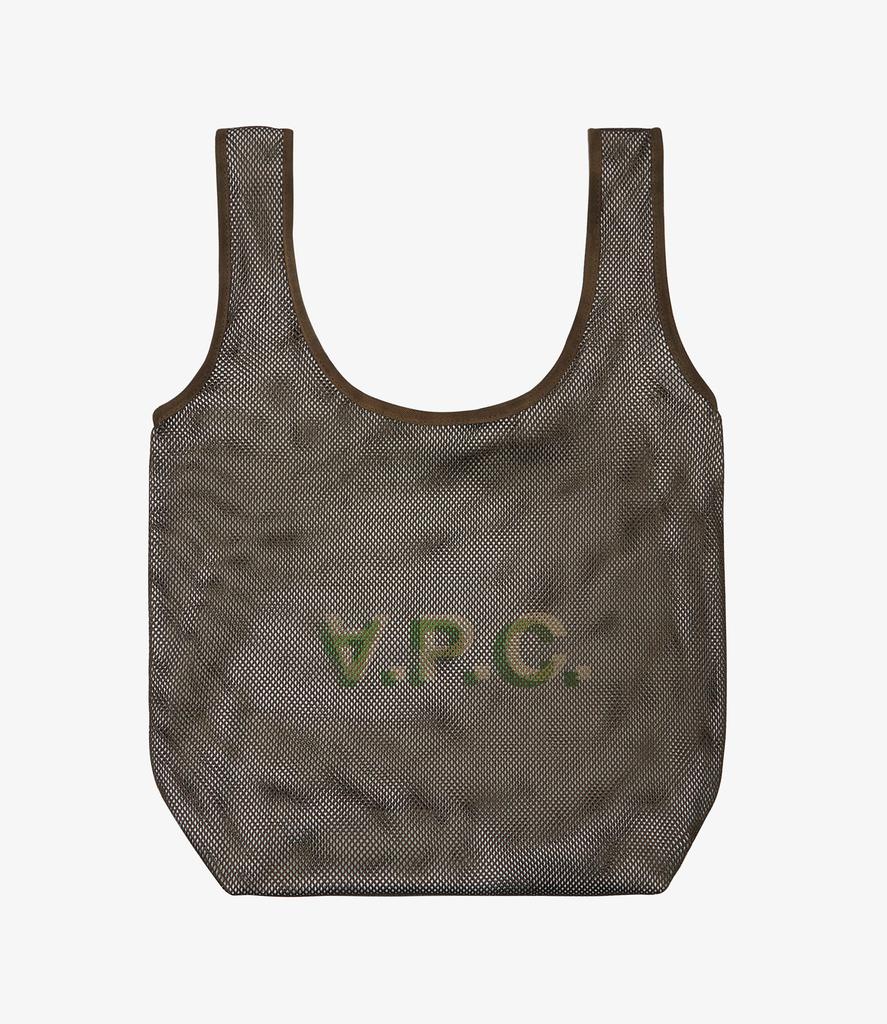 A.P.C. Two-tone Denim And Leather Mini Axel Shopping Bag