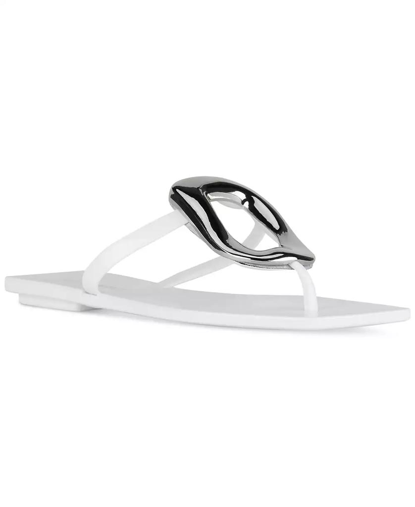 Jeffrey Campbell Linques-J Embellished T-Strap Flat Jelly Sandals