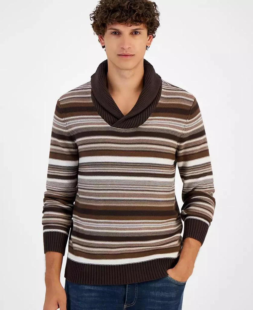 Sun + Stone Men's Blanket Stripe Shawl Sweater, Created for Macy's 1