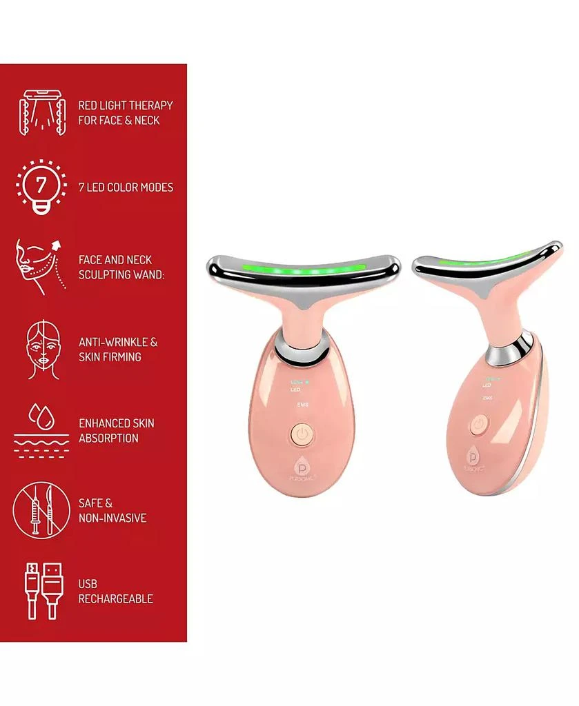 PURSONIC Complete LED Skincare Therapy Bundle: Neckplate, 7-in-1 Light Therapy Wand & 7-in-1 Face Mask 6