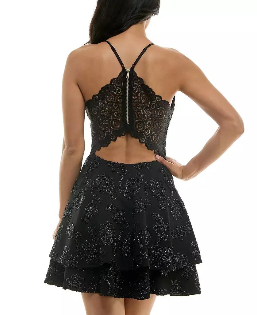 Emerald Sundae Juniors' Lace-Back Fit & Flare Dress 6