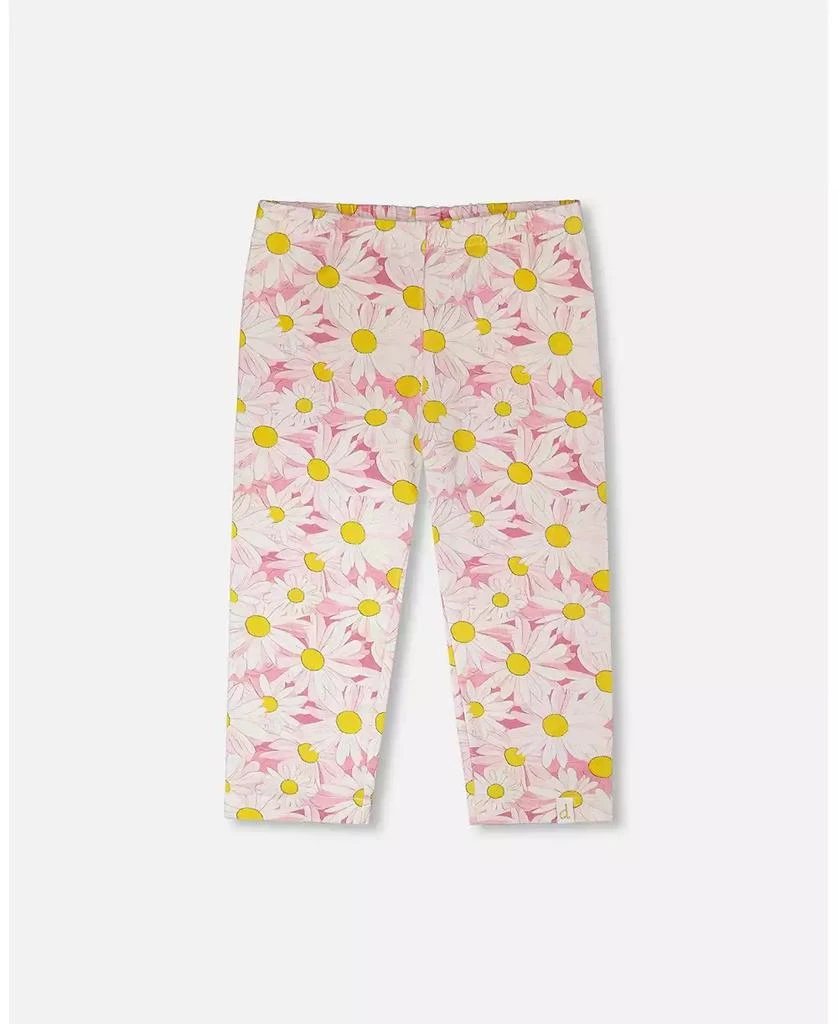 Deux par Deux Toddler Girls Jersey Capri Pink Printed Daisies - Toddler|Child