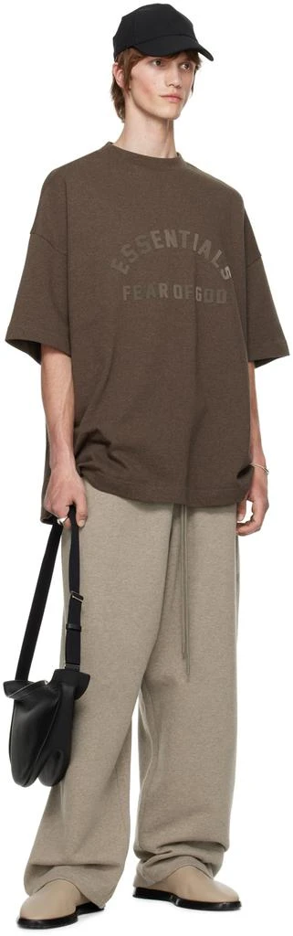 Essentials Brown Bonded T-Shirt 5
