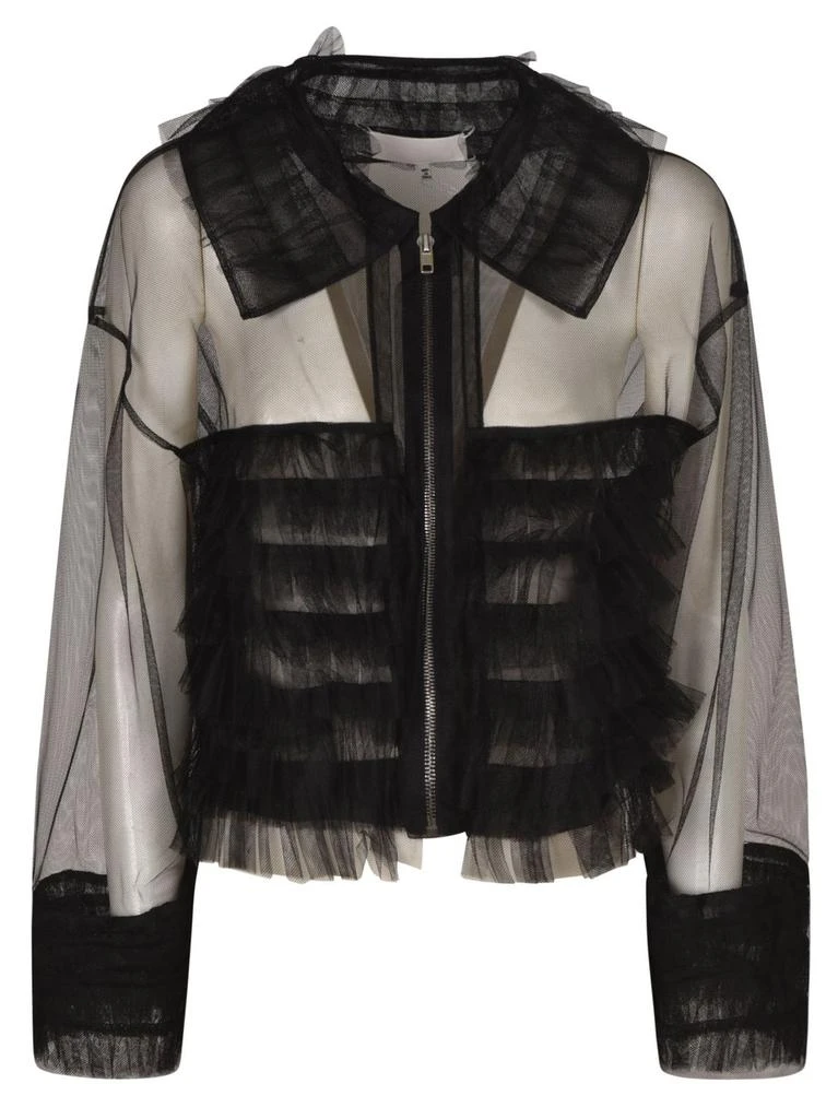 Maison Margiela Sheer Tulle Detail Bomber Jacket
