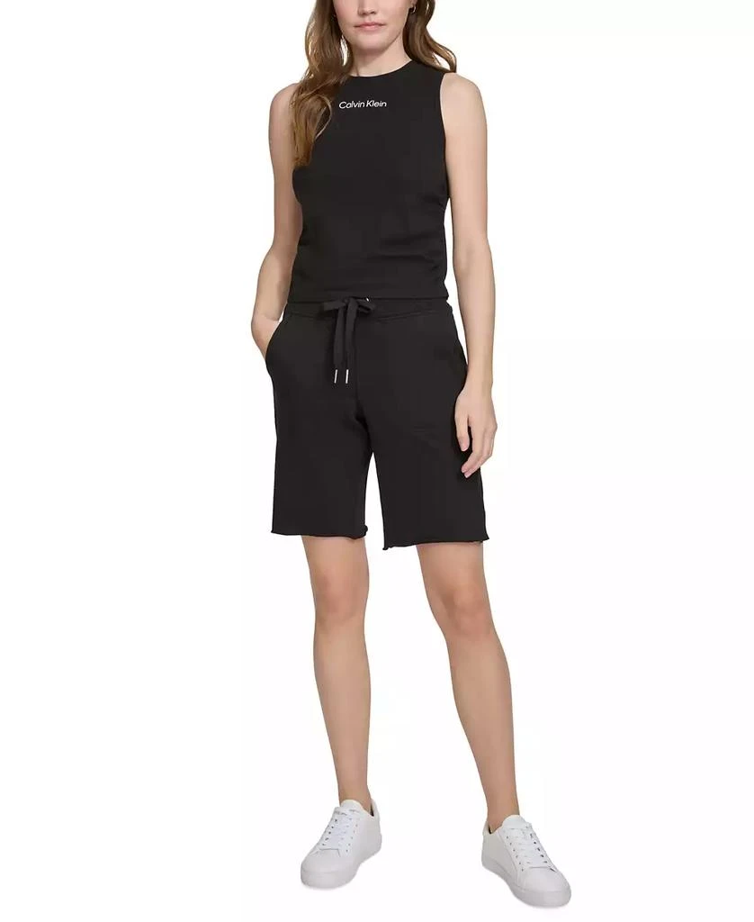 Calvin Klein Women's Ruched Crewneck Logo Tank Top 3