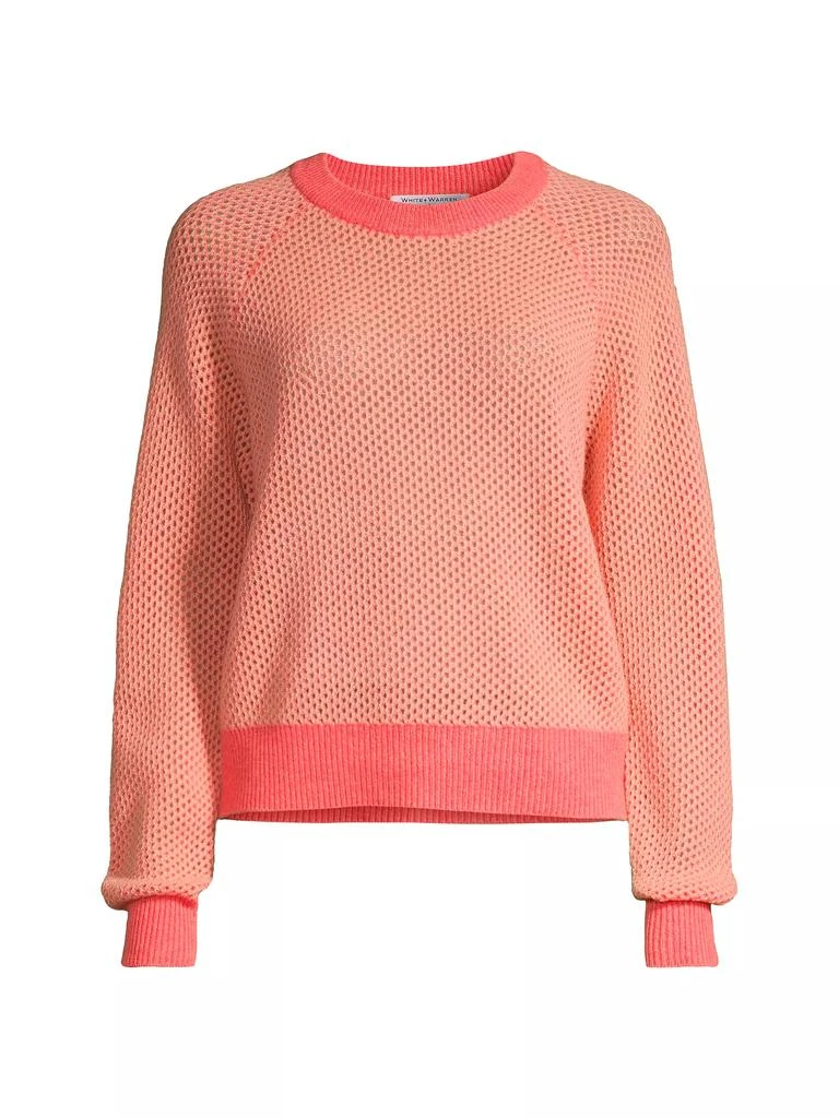 White + Warren Cashmere Mesh Sweater 1