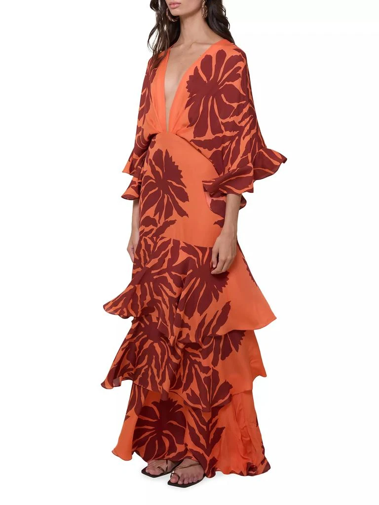JOHANNA ORTIZ Botanical Poetry Printed Silk Maxi Dress 4