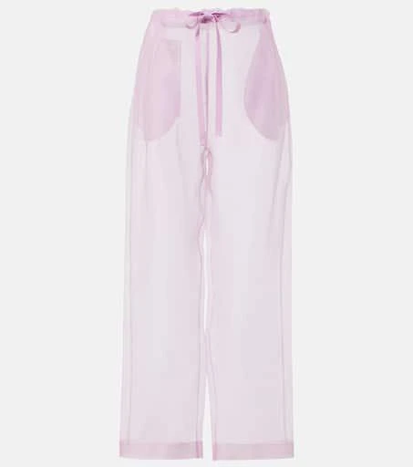 Khaite Trenton silk-blend organza wide-leg pants 1