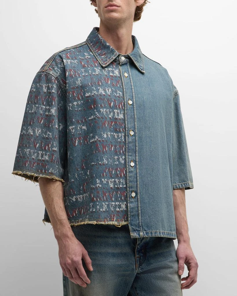 Lanvin Men's Asymmetric Denim Button-Down Shirt 4