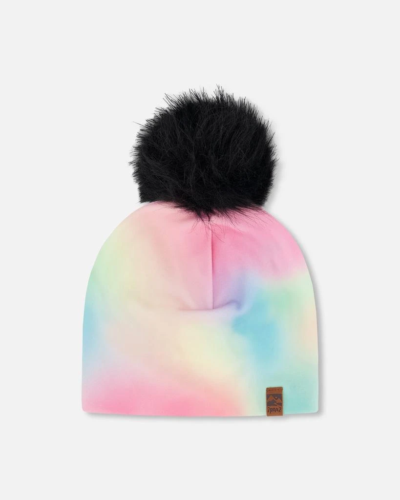 Deux par Deux Stretch Jersey Hat Multicolored with Pompom