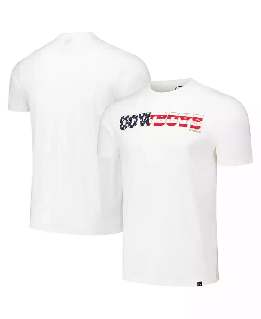 47 Brand Men's White Dallas Cowboys Flag Script Franklin T-Shirt 1