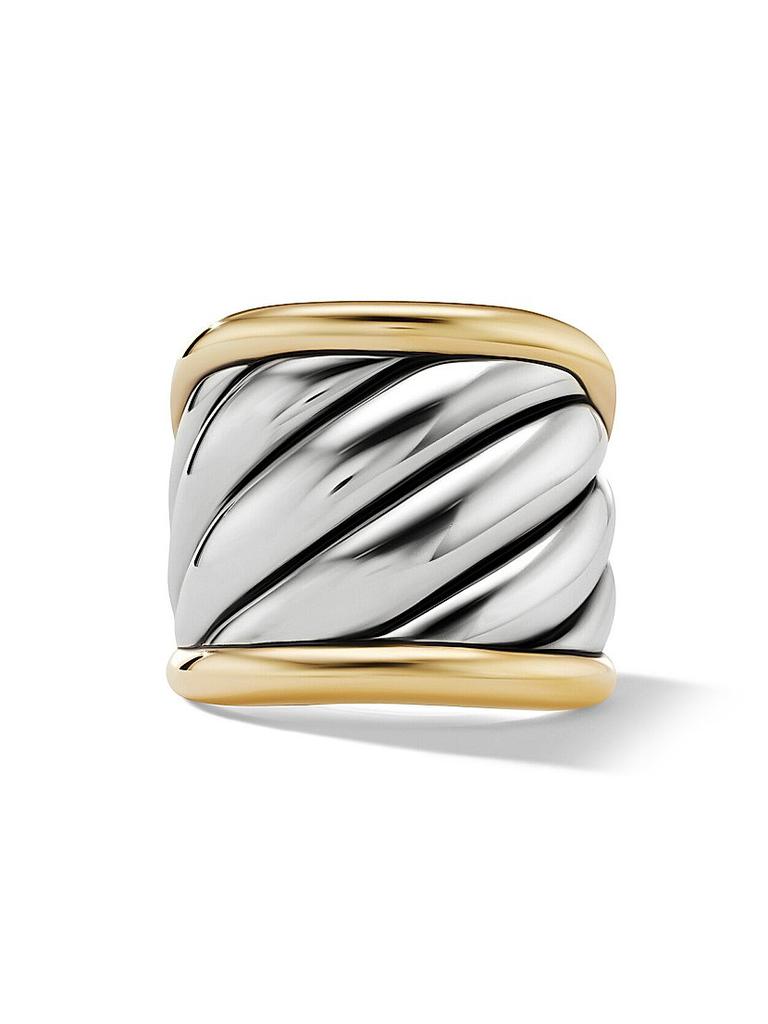 David Yurman Sculpted Cable Saddle Ring with 18K Yellow Gold