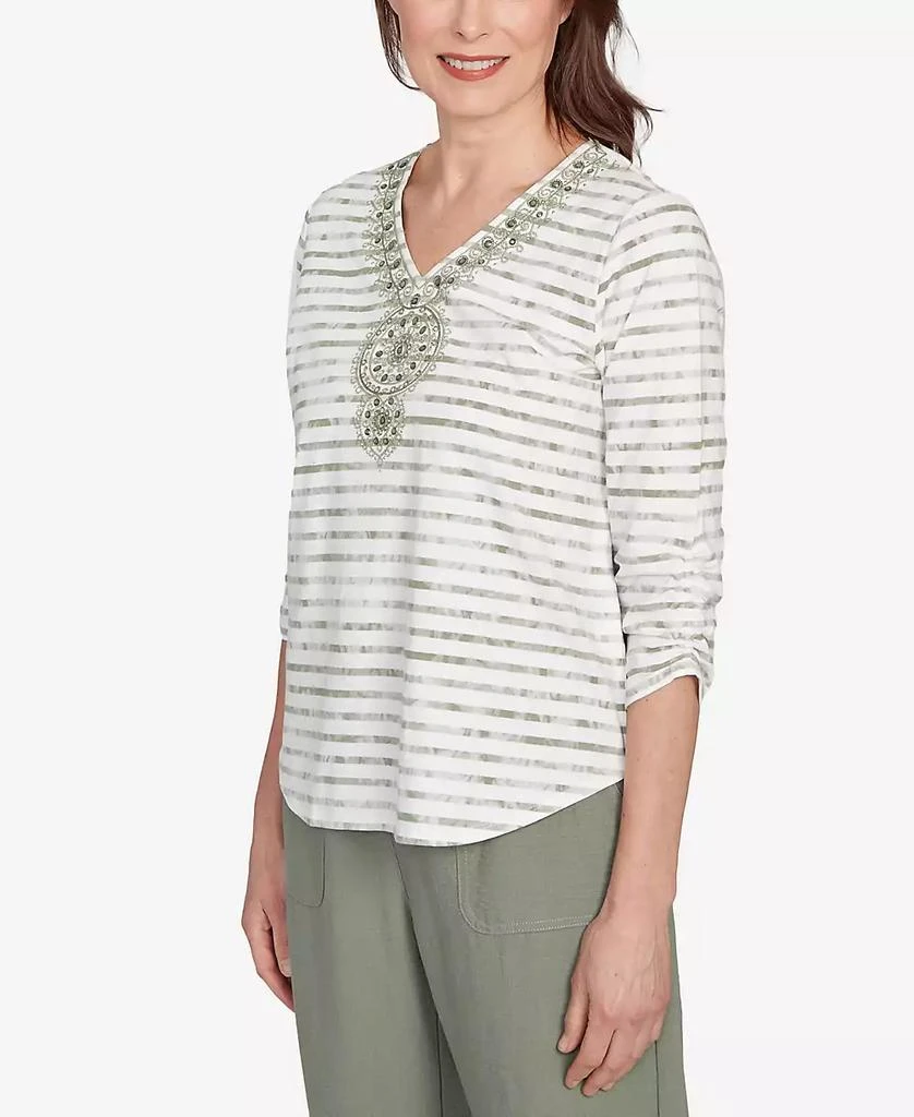 Alfred Dunner Women's Copper Canyon Textured Medallion Neckline Top 3