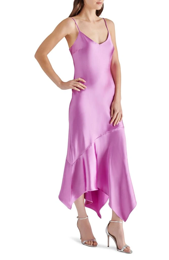Steve Madden Lucielle Handkerchief Hem Satin Slipdress 3