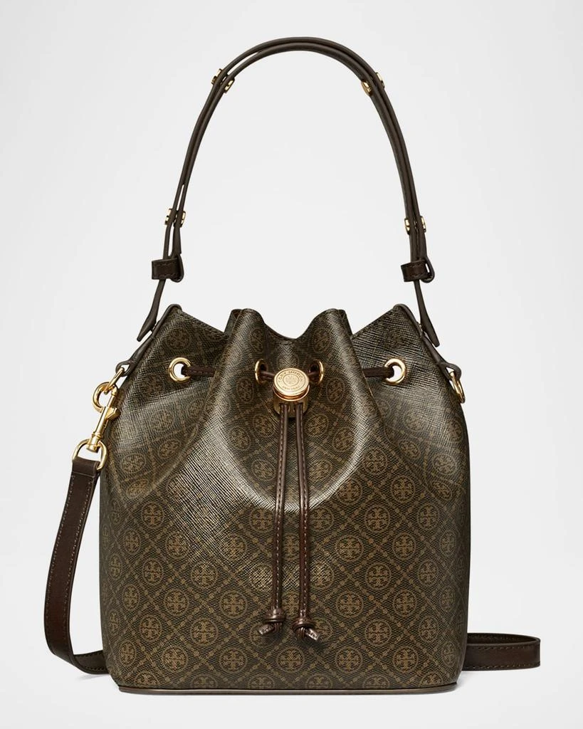 Tory Burch T Monogram Coated Canvas Bucket Bag 1