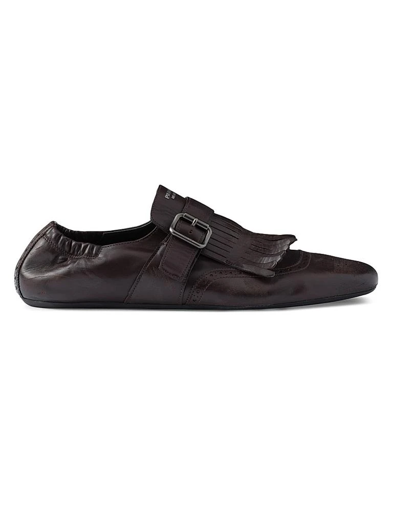 Prada Dark Navy Leather Loafers with Croc Penny Detail Prada Size 41.5 Navy Blue Croc Embossed Leather Loafers  main image 4