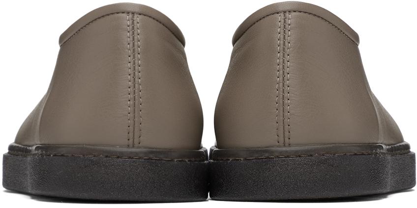 LEMAIRE SSENSE Exclusive Gray Piped Slippers