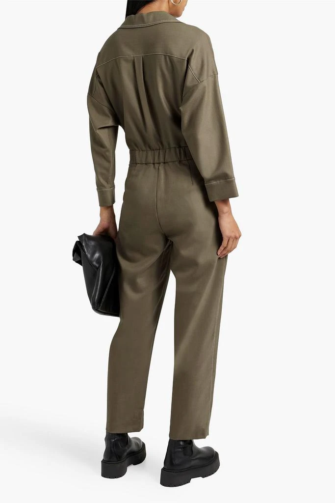 Maje Topstitched twill jumpsuit 3