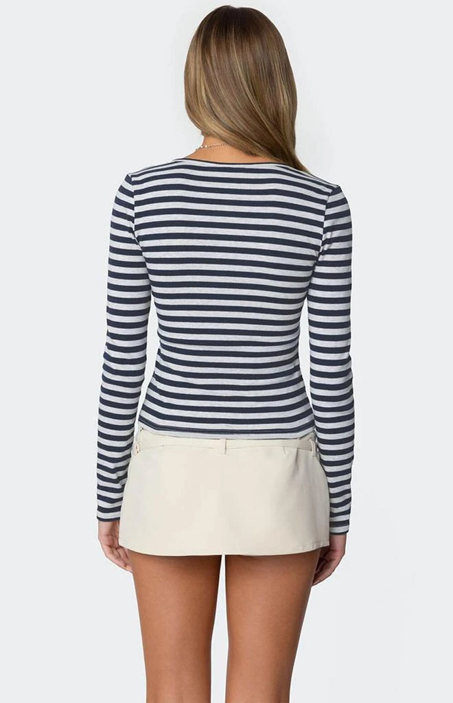 Edikted Buttoned Up Layered Striped Top 5