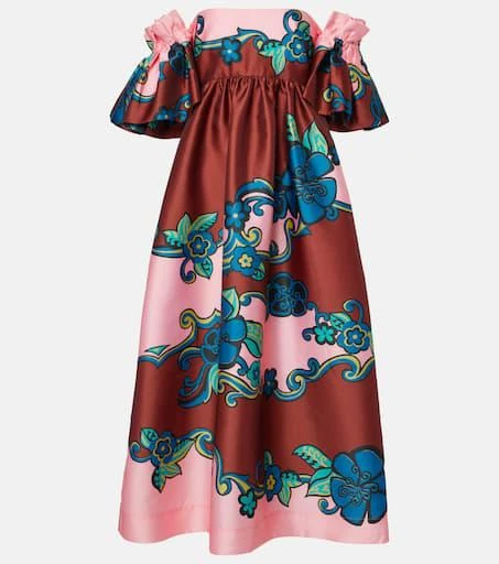 ALÉMAIS Floral off-shoulder satin maxi dress 1