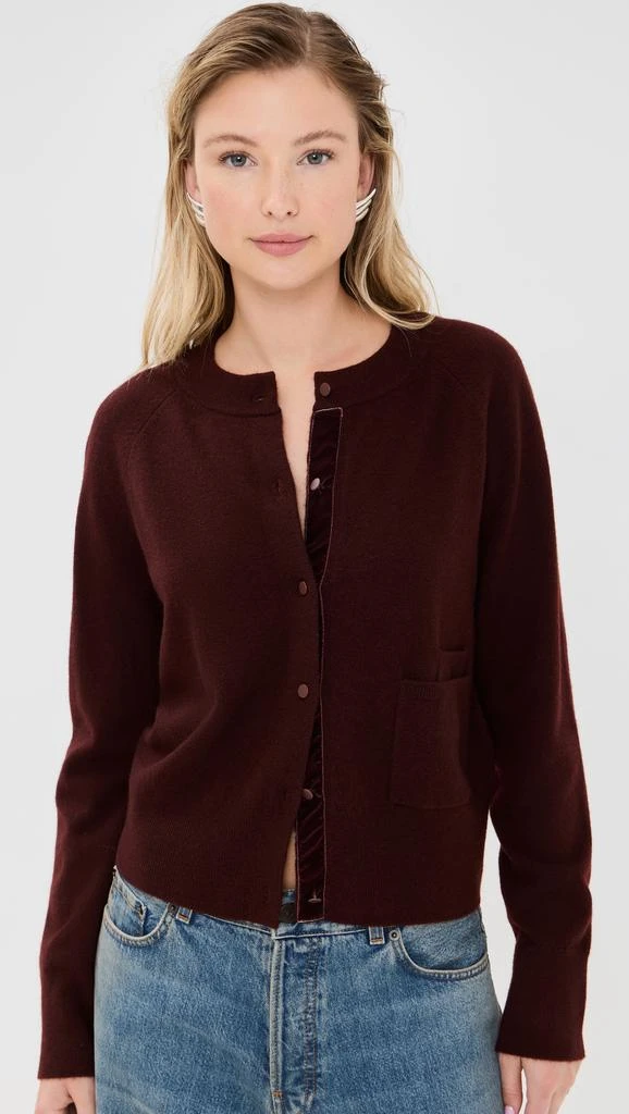 Vince Velvet Trim Cardigan 1