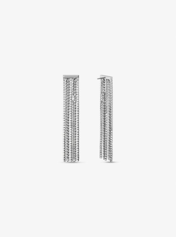 Michael Kors Precious Metal-Plated Brass Pavé Chain Drop Earrings