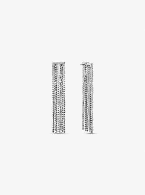 Michael Kors Precious Metal-Plated Brass Pavé Chain Drop Earrings 2