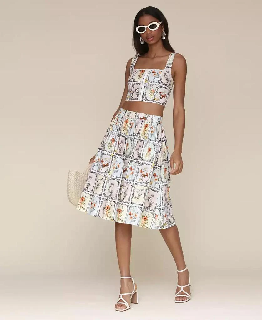 Avec Les Filles Women's Printed Full Skirt 8