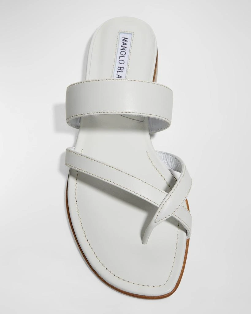 Manolo Blahnik Susa Flat Leather Sandals 5