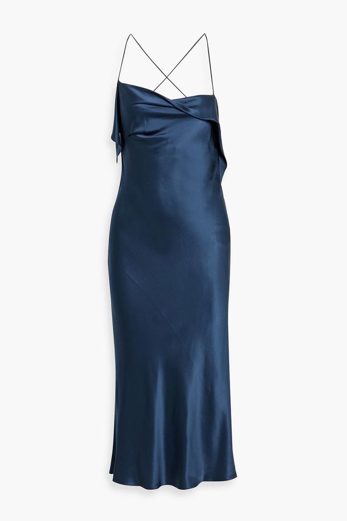Michelle Mason Draped silk-satin midi slip dress