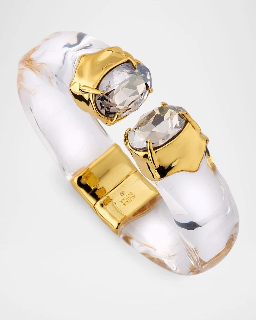 Alexis Bittar Bonbon Crystal Lucite Hinge Bracelet, Clear 3