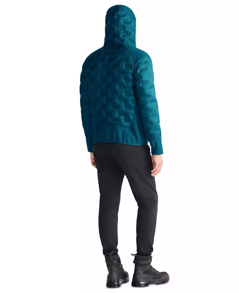 Tumi Men's Quilted Mixed-Media Full-Zip Hooded Jacket 4