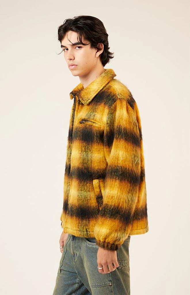 PacSun Yellow Brushed Plaid Jacket 2