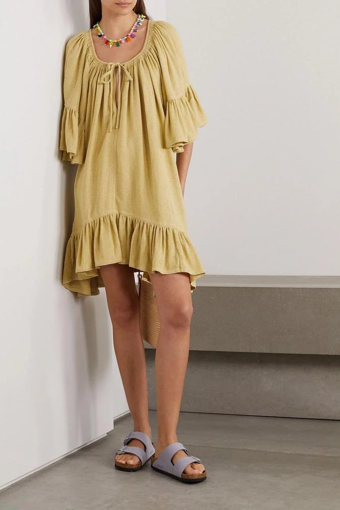 MARANT ÉTOILE Loane asymmetric ruffled silk-bourette mini dress 2