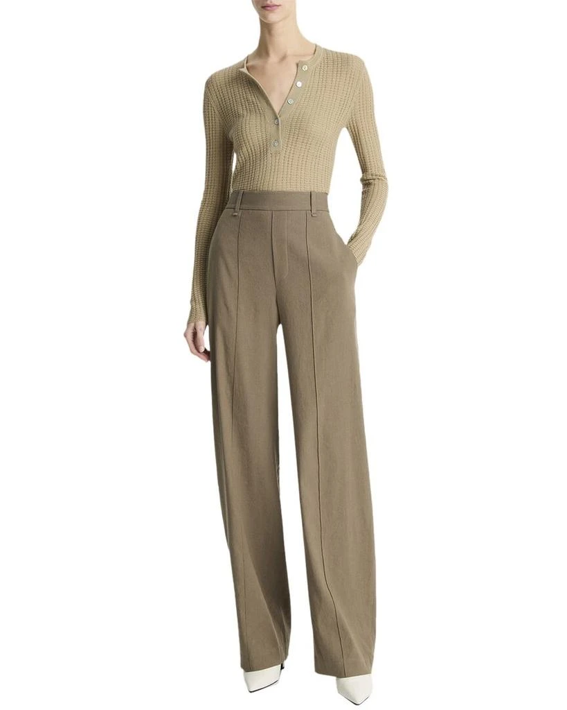 Vince Waffle Knit Cashmere & Silk-Blend Henley 3