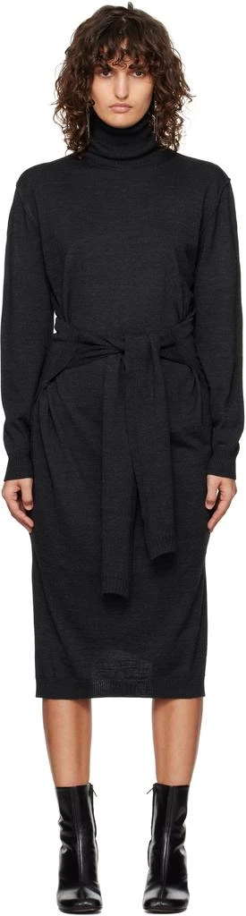 Lemaire Gray Trompe L'Oeil Midi Dress 1