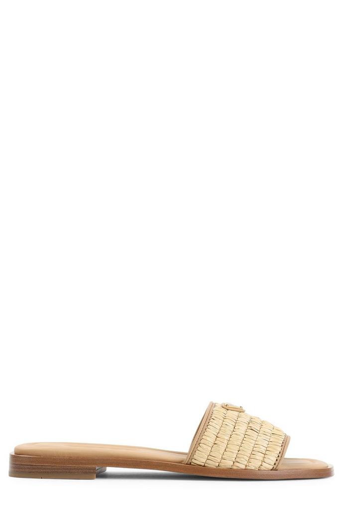 Prada Prada Logo Plaque Square Toe Sandals - Shoes - Free