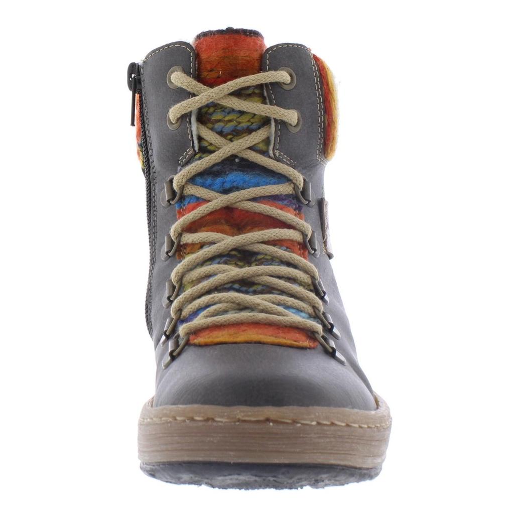 Rieker Womens Faux Leather Fleece Lined Ankle Boots