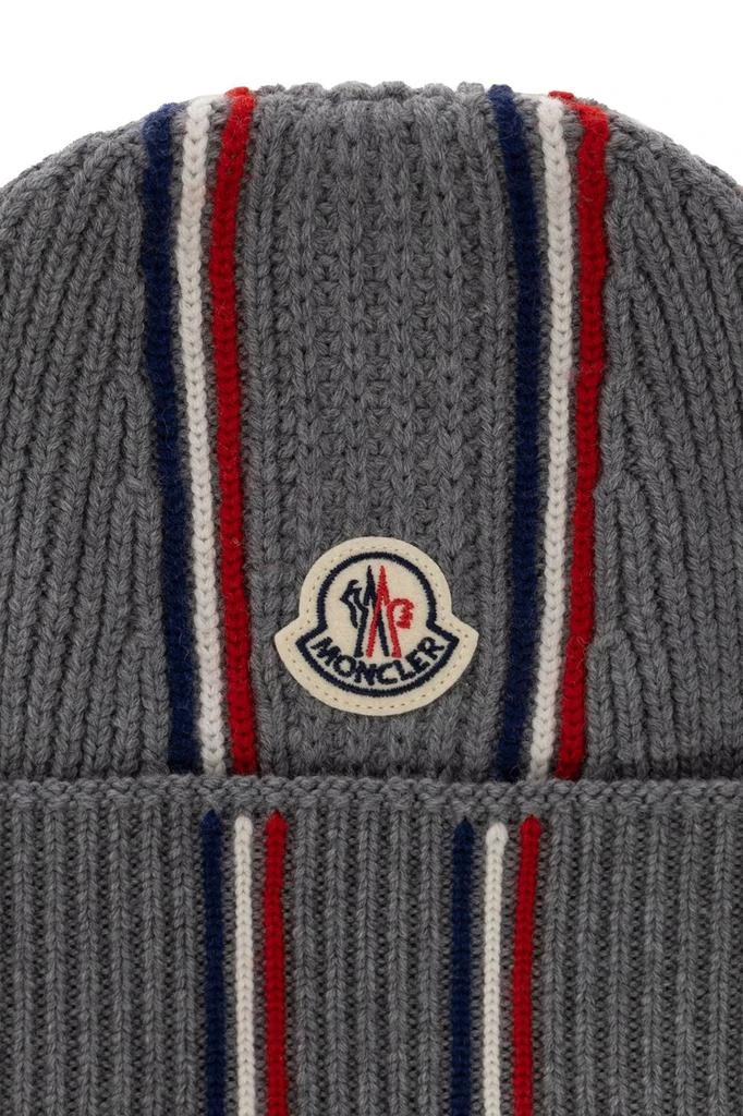 Moncler Moncler Logo Patch Knitted Beanie 3