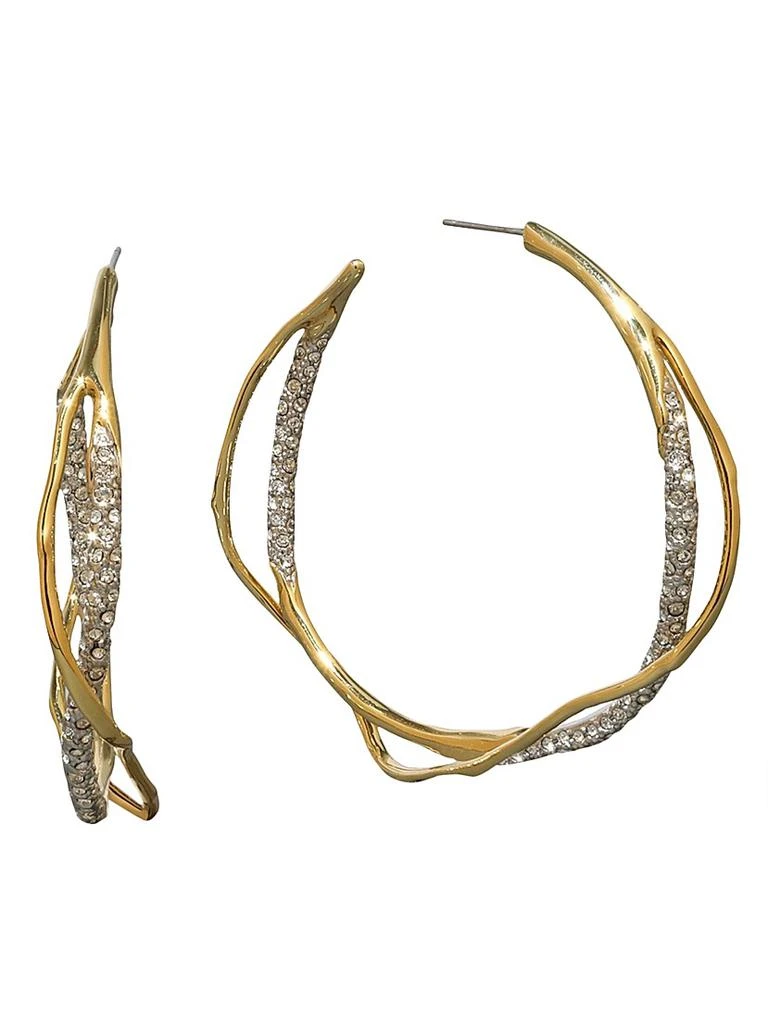 Alexis Bittar Intertwined 14K Goldplated
Rhodium-Plated Two-Tone Crystal Pavé Hoop Earrings 3