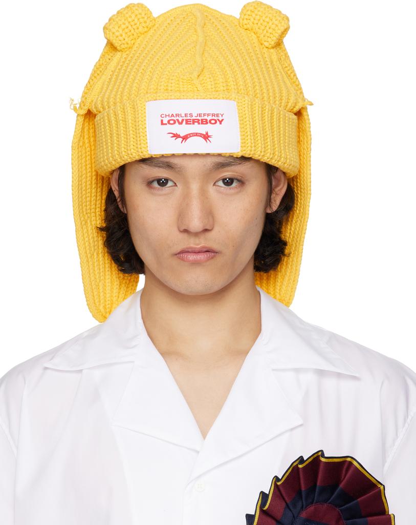 Charles Jeffrey Loverboy Yellow Chunky Rabbit Beanie
