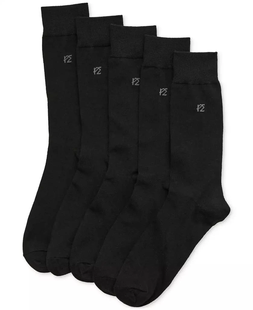 Perry Ellis Men's Flat Knit Dress Crew Socks, 5-pack 3