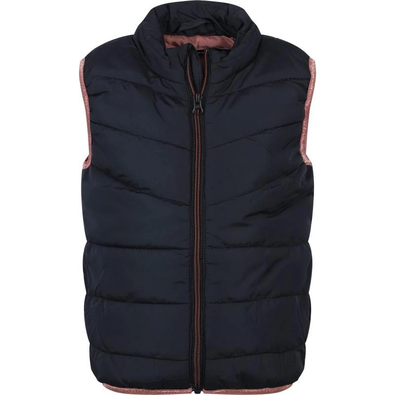 NAME IT® Glittery edge zipped padded gilet in dark sapphire 1